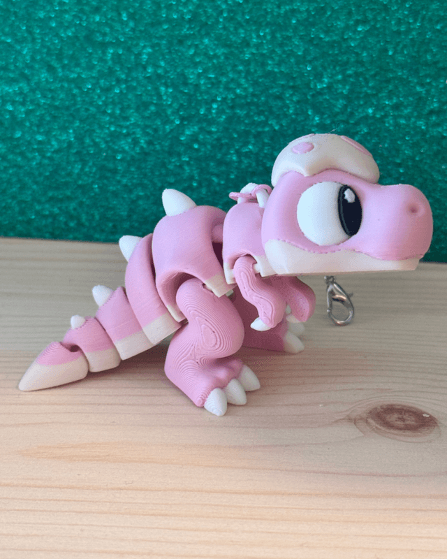Flexi baby Dino rosa nøkkelring