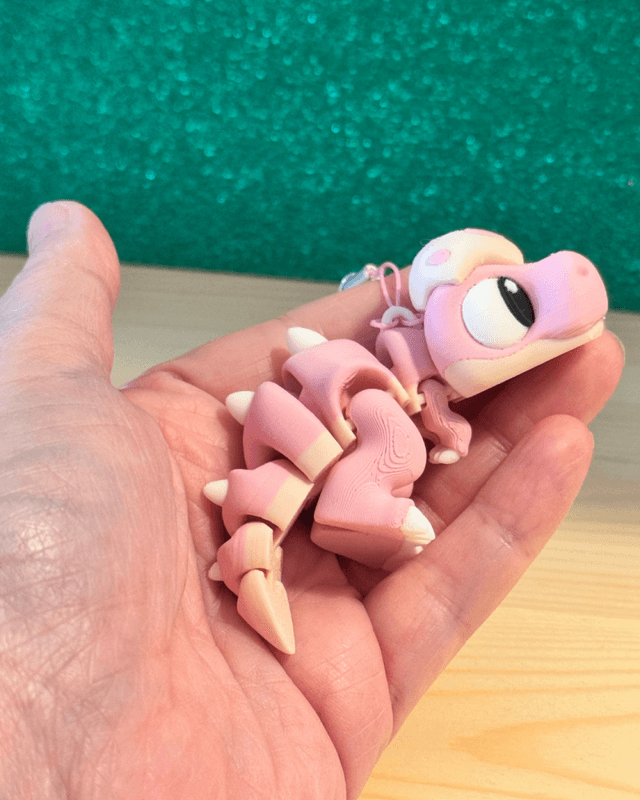 Flexi baby Dino rosa nøkkelring